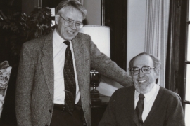 black and white portrait of David Porter ’58 and Charles Miller ’59